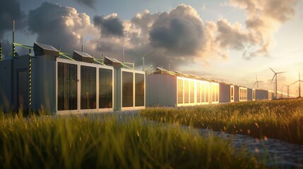 Obraz premium Advanced battery technology for grid energy storage