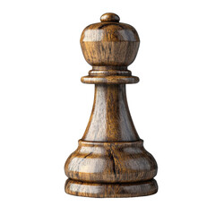 A wooden chess cut out transparent isolated on white background PNG