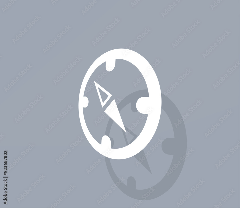 Poster vector icon of white color with shadow on gray background
