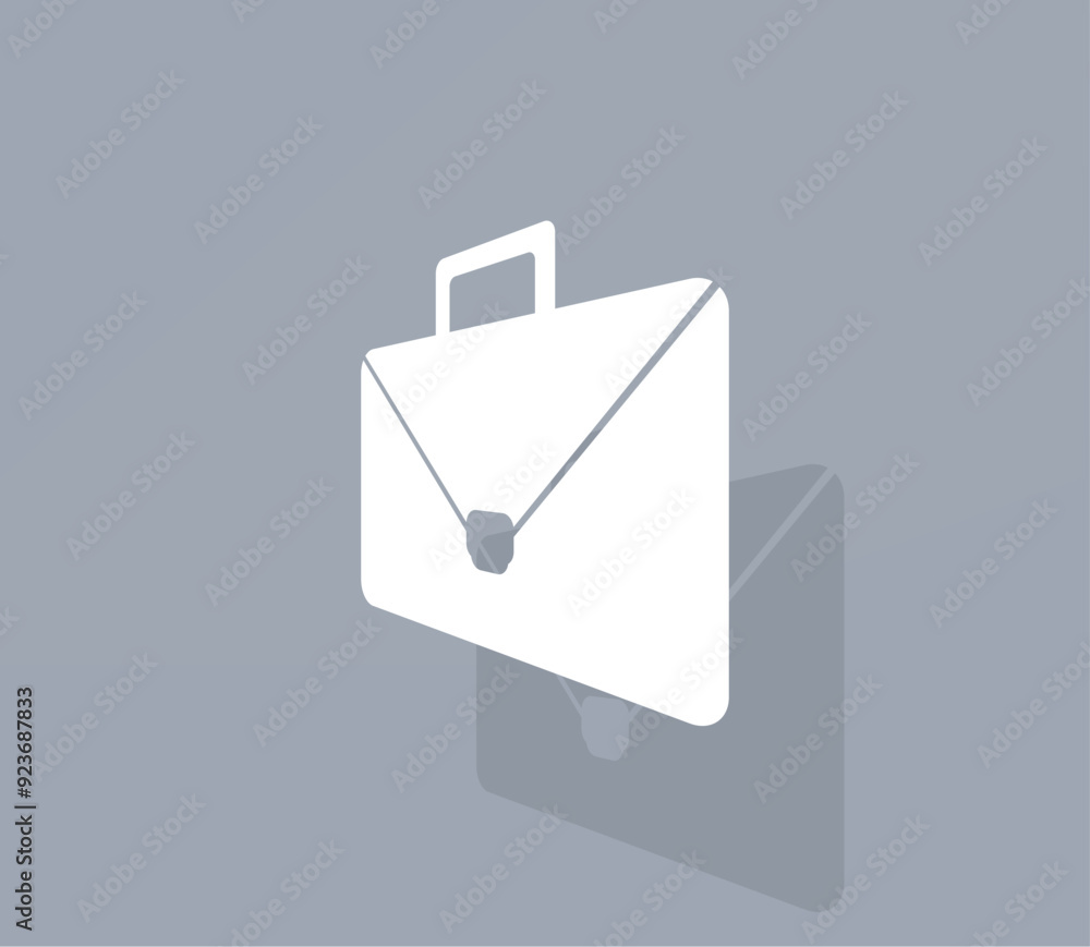 Aufkleber vector icon of white color with shadow on gray background