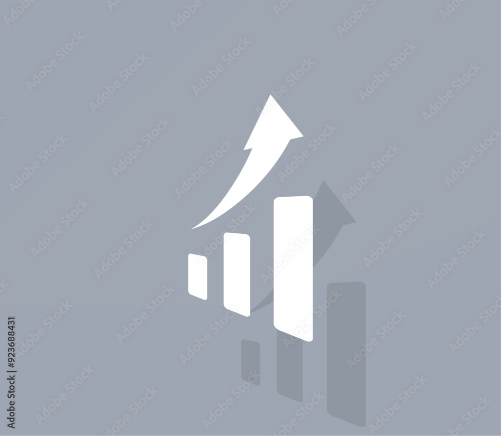 Poster vector icon of white color with shadow on gray background