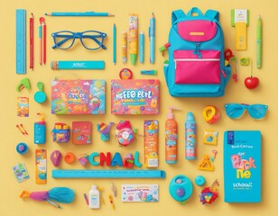 colorful back-to-school kid care stationery set 
