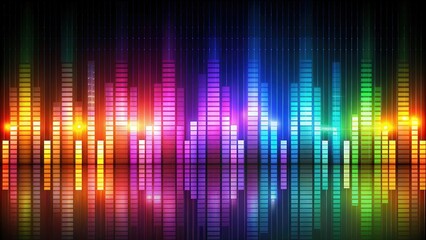 Abstract background with colorful bars and lights, sound equalizer or music column , abstract, background, colorful