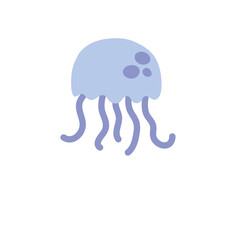 Jellyfish vector cartoon icon.