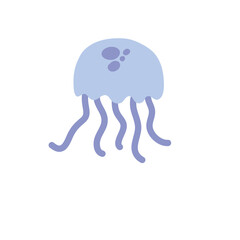 Jellyfish vector cartoon icon.