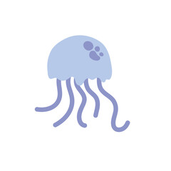Jellyfish vector cartoon icon.