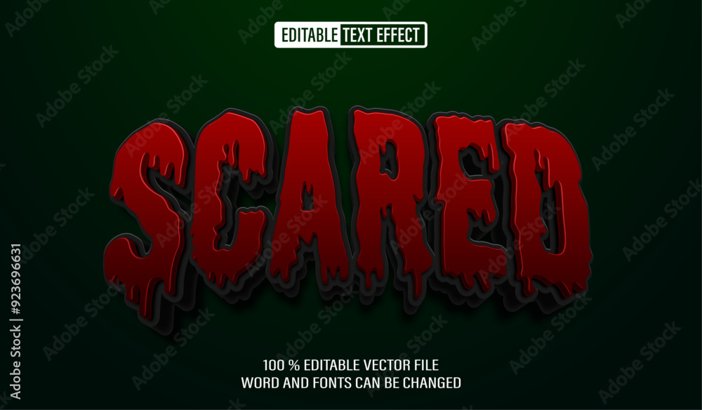 Aufkleber editable 3d text style effect - scary halloween text effect template