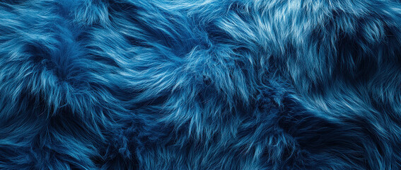 Obraz premium A close-up view of blue fluffy fur, illustrating the softness and luxurious feel of the texture. Ideal for themes related to comfort, coziness, and warmth.