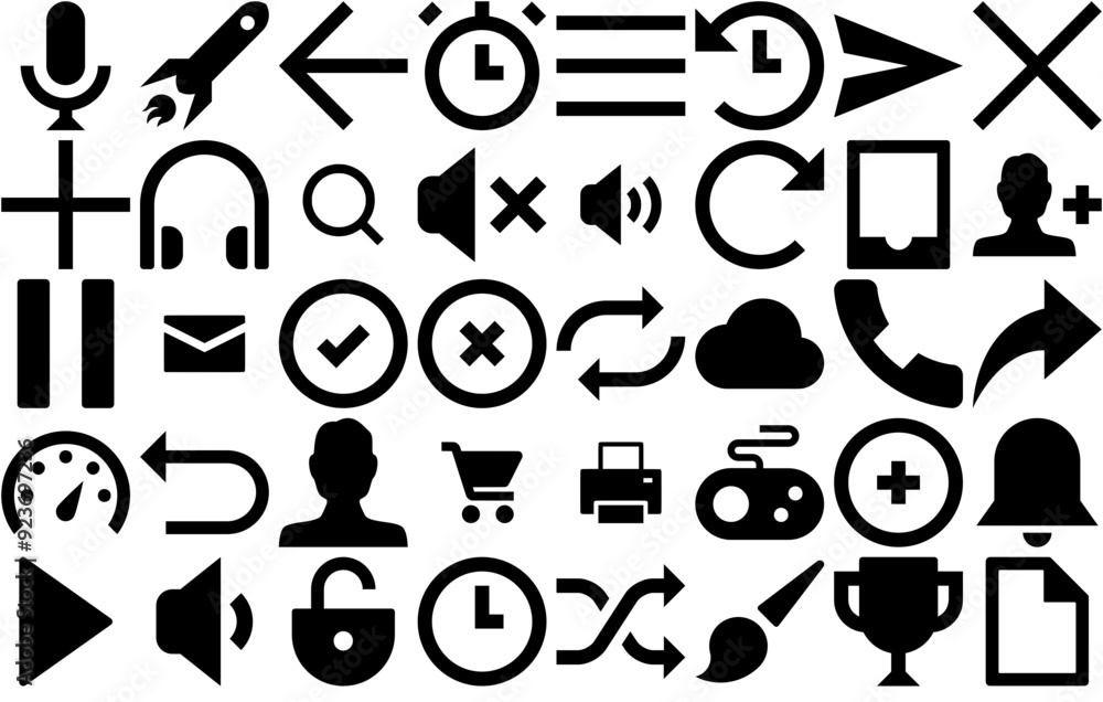 Poster mega set of vector filled icon vector symbols apps, websites ui designs suitable for option,multimed