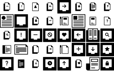 Set Of Files Glyph Icons Web Header Banner Design Containing Drawer,Article,File,User,Files Pictograms And Infographics Design Elements Vector Illustration