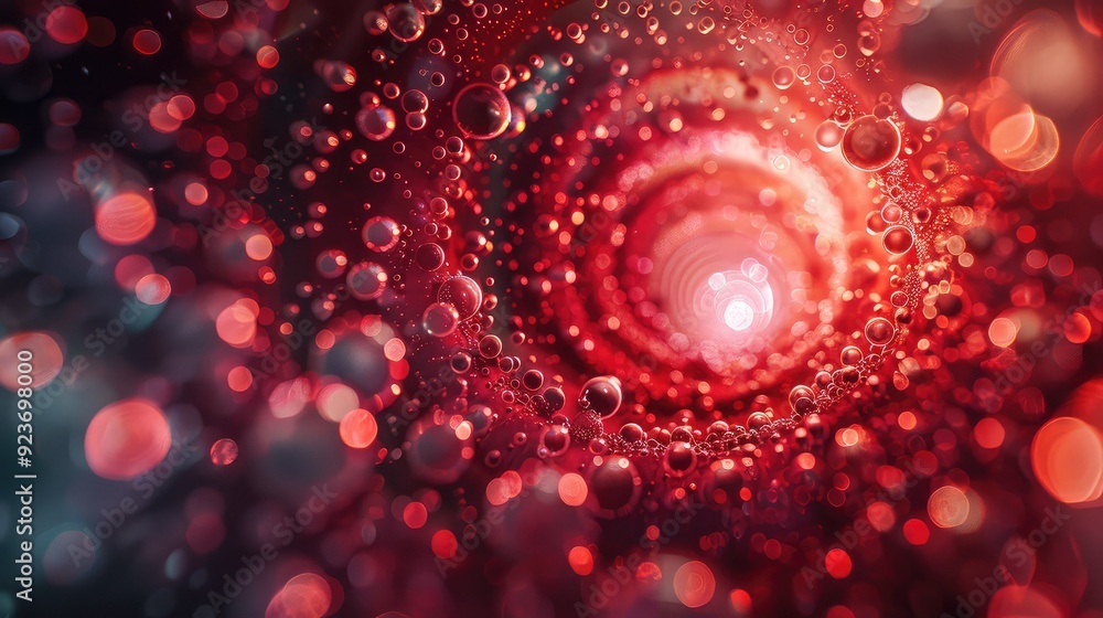 Aufkleber abstract red and black background with water droplets and bokeh effect.