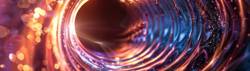 Obraz premium Abstract swirling tunnel with glowing light.