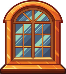 Wooden window vector illustration