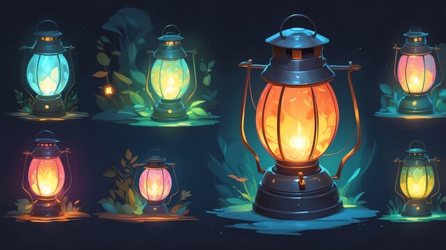 liam the luminous lantern a lantern guiding travelers game concept cartoon