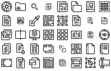 Mega Set Of Vector Editorial Design Icons Collection Isolated Silhouette Solid Icons Including Edit-Tools,Layout,Graphic-Design,Design,Mock-Up Outline Icons Collection. Simple Vector Illustration