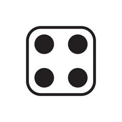 Fototapeta premium Dice flat icon four of six parts vector illustration. 