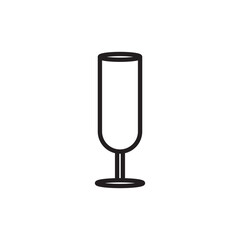 empty wine glass outline style. 