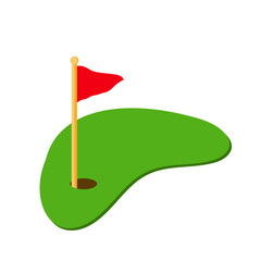 Golf Hole with Flag vector 