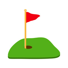 Golf Hole with Flag vector 