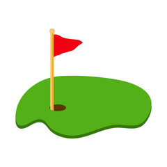 Golf Hole with Flag vector 