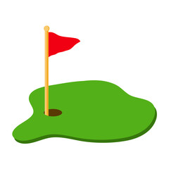 Golf Hole with Flag vector 