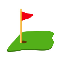 Golf Hole with Flag vector 