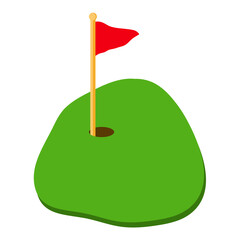 Golf Hole with Flag vector 