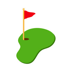 Golf Hole with Flag vector 