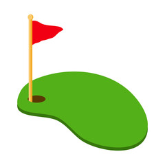 Golf Hole with Flag vector 