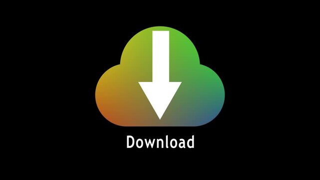 download icon animation with black background