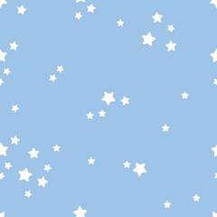 Seamless star pattern idea for fabric tablecloth pattern wrapping gift paper blue pastel star pattern. cute pattern