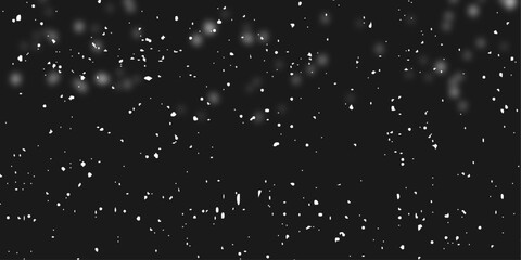 Falling snowflakes on black background vector illustration. Snow falling stock image in black background.