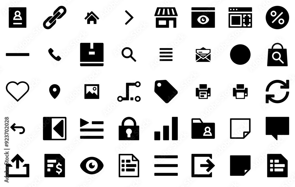 Poster set of design system icons web header banner design containing update,document,outline,point,order s