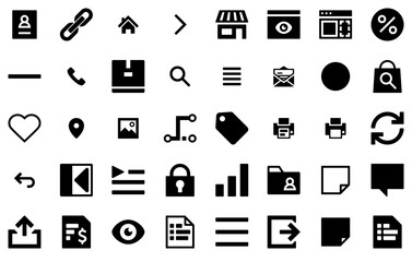 Set Of Design System Icons Web Header Banner Design Containing Update,Document,Outline,Point,Order Solid Icon Collection. Vector Illustration