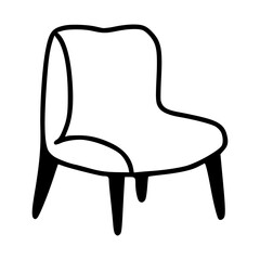 armchair furniture icon image vector illustration design  black and white line