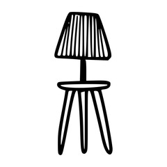 table lamp doodle icon, vector illusration design image