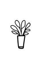Plant in a pot icon. Vector illustration. Isolated on white background.