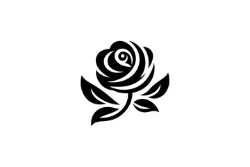 Rose silhouette vector illustration.
