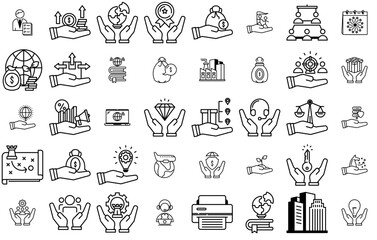 Mega Set Of Vector Company Management Icons Web Header Banner Design Containing Money-Bag,Business,Management,Internet,Strategy Business Infographic Elements Logo Vector Illustration