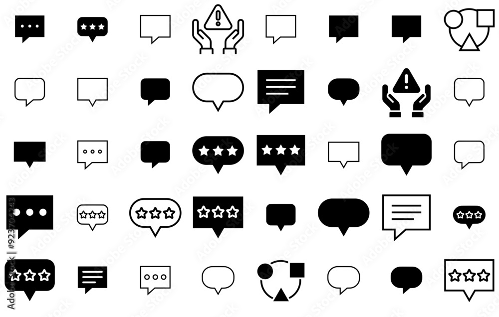 Poster a collection of communication icons web header banner design containing speech-bubble,talk,discussio