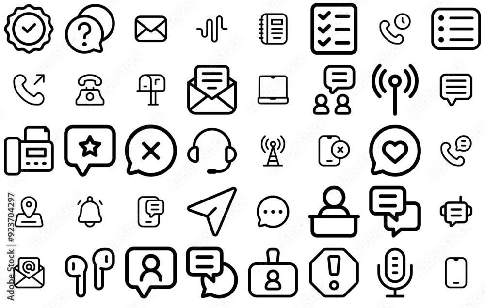 Poster set of communication icons web header banner design containing chat,speech-bubble,conversation,commu