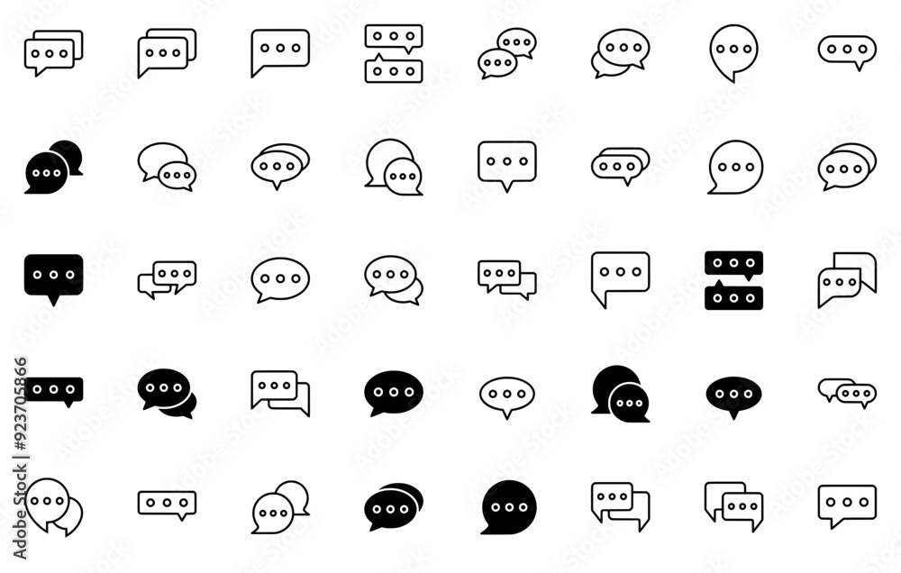 Poster set of chat time vector symbols apps, websites ui designs suitable for chat,communication vector ico