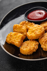 chicken nuggets deep fried meat meal food snack on the table copy space food background rustic top view