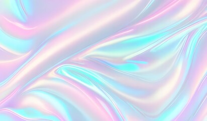 Obraz premium Holographic background seamless trendy iridescent light foil texture. Soft holographic pastel unicorn marble background pattern. Modern pearlescent blurry abstract swirl illustration. 