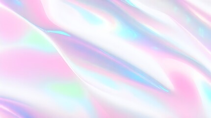 Obraz premium Holographic background seamless trendy iridescent light foil texture. Soft holographic pastel unicorn marble background pattern. Modern pearlescent blurry abstract swirl illustration. 