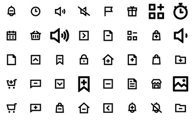 Mega Set Of Vector Basic Ui Vector Symbols Apps, Websites Ui Designs Suitable For Delete,Chevron,Arrow,Ui,Add Set Vector Flat Line Icons