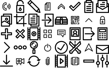 Set Of Linear Basic Ui Icons Collection Isolated Silhouette Solid Icons Including Page,Voice,Document,Arrow,Point Business Infographic Elements Logo Vector Illustration