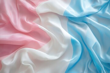 Fototapeta premium Transgender Pride Flag Fabric Draped in Soft Waves