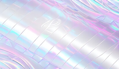 Holographic background seamless trendy iridescent light foil texture. Soft holographic pastel unicorn marble background pattern. Modern pearlescent blurry abstract swirl illustration.	