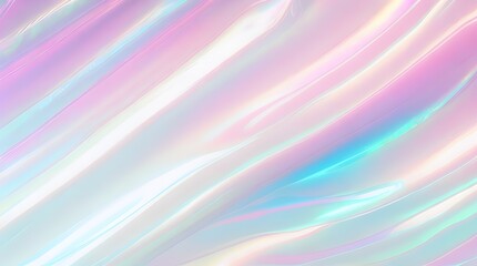 Fototapeta premium Holographic background seamless trendy iridescent light foil texture. Soft holographic pastel unicorn marble background pattern. Modern pearlescent blurry abstract swirl illustration. 